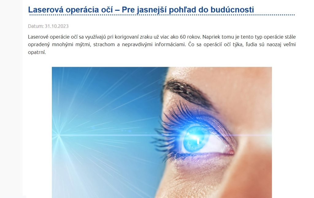 Laserová operácia očí
